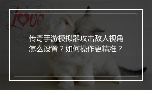 传奇手游模拟器攻击敌人视角怎么设置？如何操作更精准？