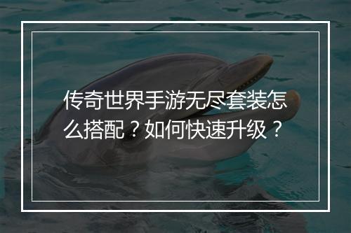 传奇世界手游无尽套装怎么搭配？如何快速升级？