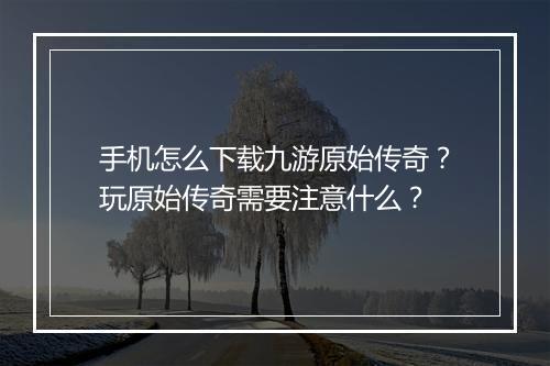 手机怎么下载九游原始传奇？玩原始传奇需要注意什么？