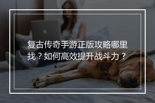 复古传奇手游正版攻略哪里找？如何高效提升战斗力？