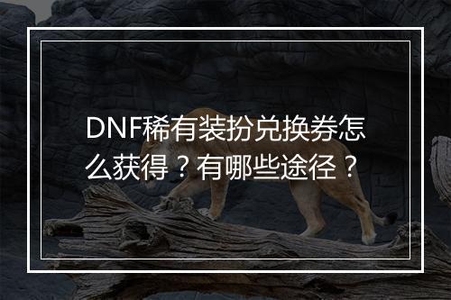 DNF稀有装扮兑换券怎么获得？有哪些途径？