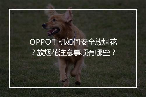 OPPO手机如何安全放烟花？放烟花注意事项有哪些？