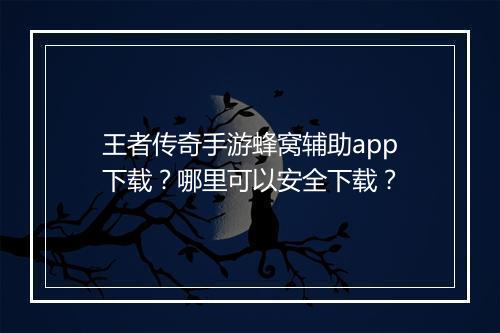 王者传奇手游蜂窝辅助app下载？哪里可以安全下载？