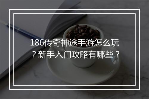 186传奇神途手游怎么玩？新手入门攻略有哪些？