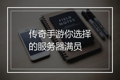 传奇手游你选择的服务器满员