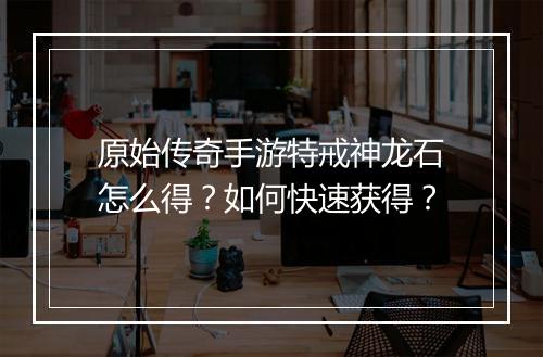 原始传奇手游特戒神龙石怎么得？如何快速获得？