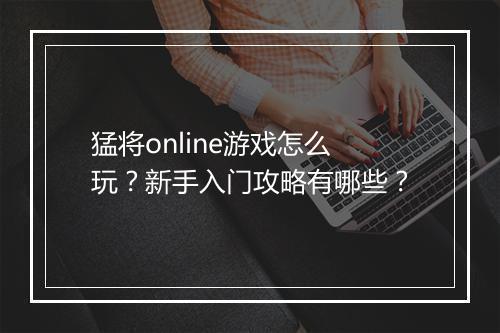 猛将online游戏怎么玩？新手入门攻略有哪些？