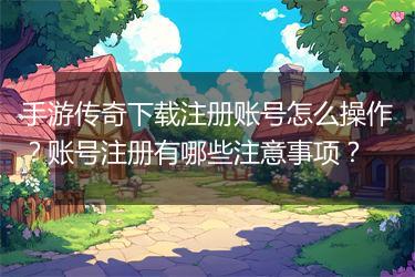 手游传奇下载注册账号怎么操作？账号注册有哪些注意事项？