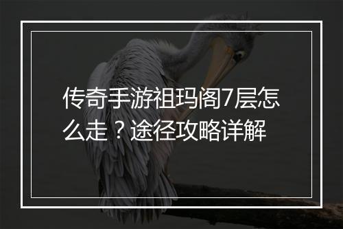 传奇手游祖玛阁7层怎么走？途径攻略详解