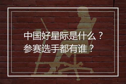 中国好星际是什么？参赛选手都有谁？