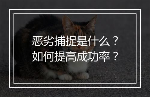 恶劣捕捉是什么？如何提高成功率？