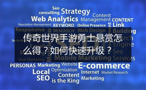 传奇世界手游勇士悬赏怎么得？如何快速升级？