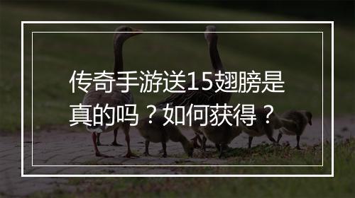 传奇手游送15翅膀是真的吗？如何获得？