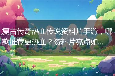 复古传奇热血传说资料片手游，哪款推荐更热血？资料片亮点如何？