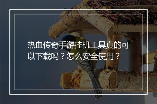 热血传奇手游挂机工具真的可以下载吗？怎么安全使用？