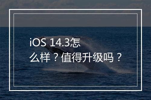 iOS 14.3怎么样？值得升级吗？