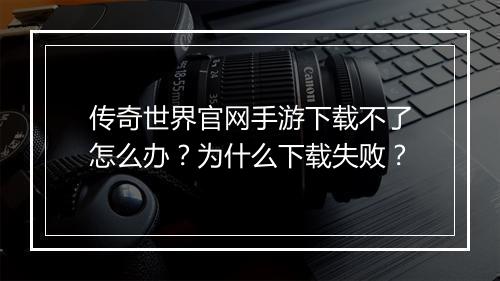 传奇世界官网手游下载不了怎么办？为什么下载失败？