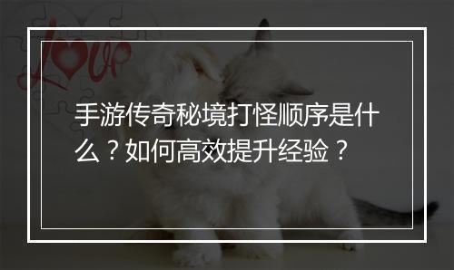 手游传奇秘境打怪顺序是什么？如何高效提升经验？