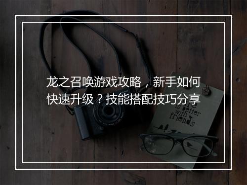 龙之召唤游戏攻略,新手如何快速升级?技能搭配技巧分享
