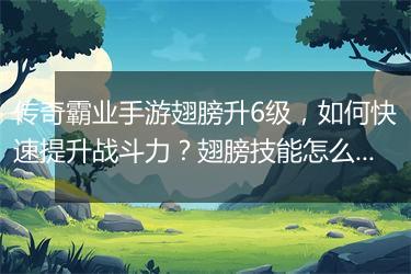 传奇霸业手游翅膀升6级，如何快速提升战斗力？翅膀技能怎么选？