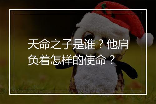 天命之子是谁？他肩负着怎样的使命？