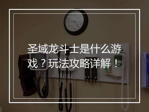 圣域龙斗士是什么游戏？玩法攻略详解！