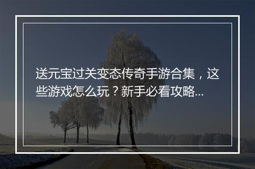 送元宝过关变态传奇手游合集，这些游戏怎么玩？新手必看攻略！
