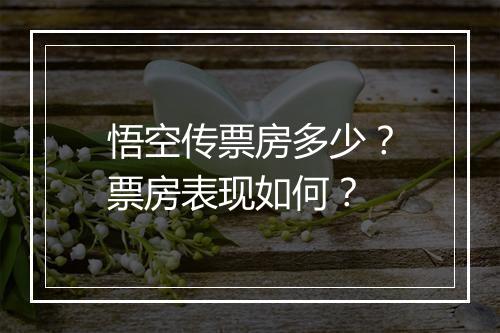 悟空传票房多少？票房表现如何？