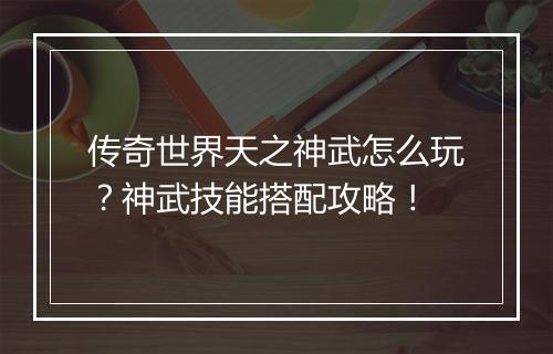 传奇世界天之神武怎么玩？神武技能搭配攻略！