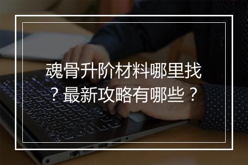 魂骨升阶材料哪里找？最新攻略有哪些？