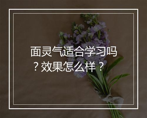 面灵气适合学习吗？效果怎么样？