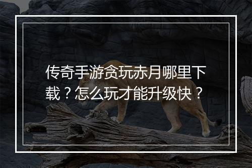 传奇手游贪玩赤月哪里下载？怎么玩才能升级快？