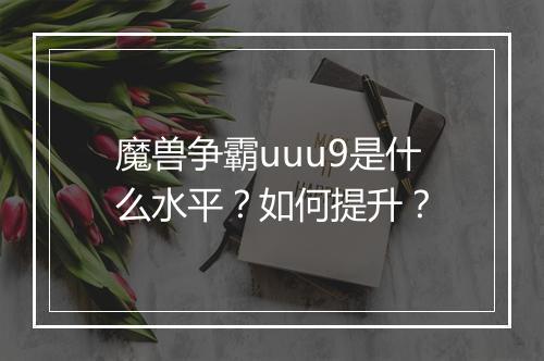 魔兽争霸uuu9是什么水平？如何提升？