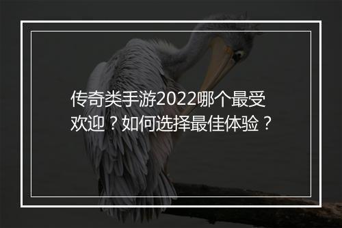 传奇类手游2022哪个最受欢迎？如何选择最佳体验？
