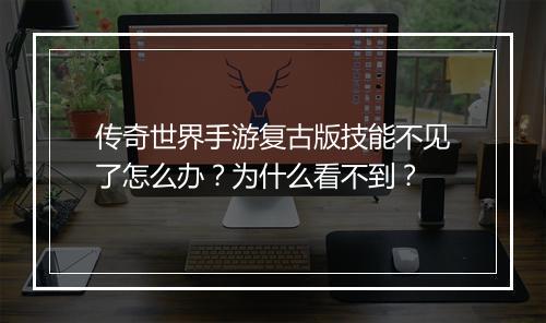 传奇世界手游复古版技能不见了怎么办？为什么看不到？