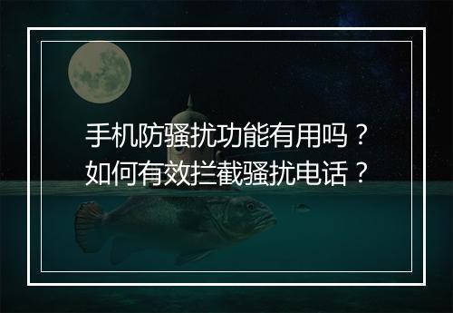 手机防骚扰功能有用吗？如何有效拦截骚扰电话？