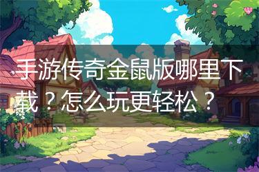 手游传奇金鼠版哪里下载？怎么玩更轻松？