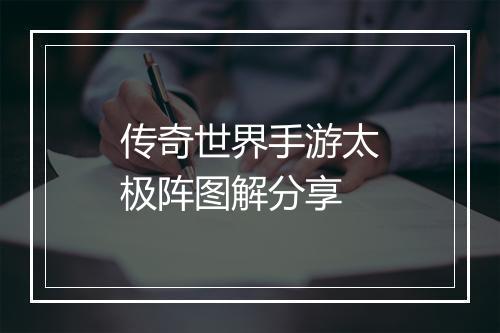 传奇世界手游太极阵图解分享