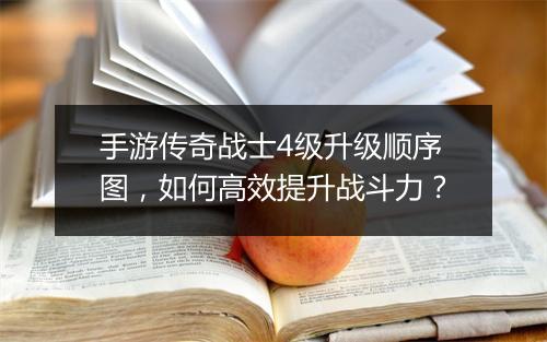 手游传奇战士4级升级顺序图，如何高效提升战斗力？