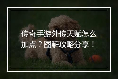 传奇手游外传天赋怎么加点？图解攻略分享！