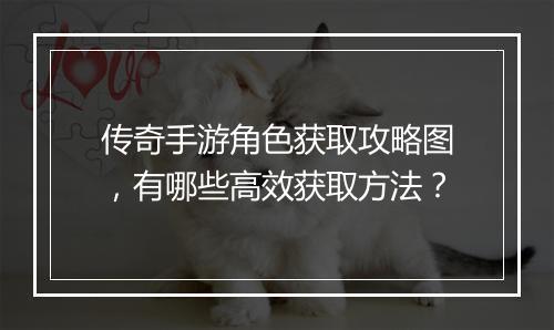传奇手游角色获取攻略图，有哪些高效获取方法？