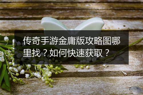 传奇手游金庸版攻略图哪里找？如何快速获取？