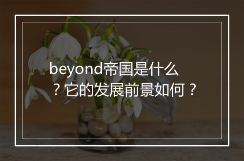 beyond帝国是什么？它的发展前景如何？