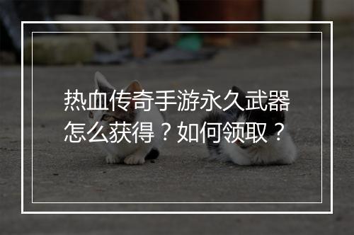 热血传奇手游永久武器怎么获得？如何领取？
