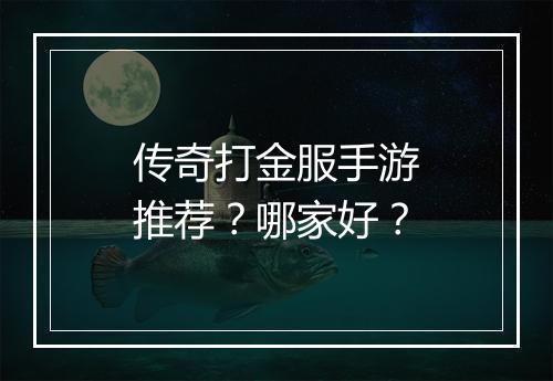 传奇打金服手游推荐？哪家好？