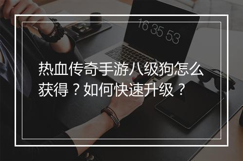 热血传奇手游八级狗怎么获得？如何快速升级？
