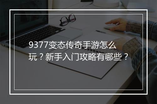 9377变态传奇手游怎么玩？新手入门攻略有哪些？