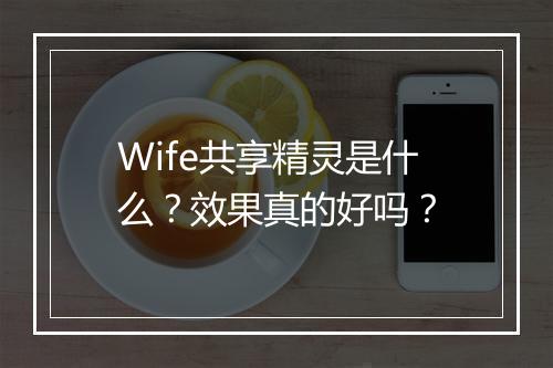 Wife共享精灵是什么？效果真的好吗？