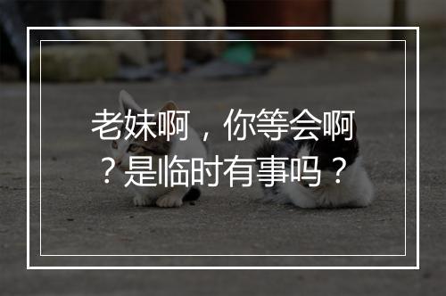 老妹啊，你等会啊？是临时有事吗？