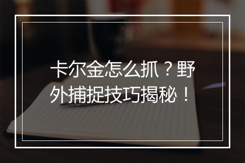 卡尔金怎么抓？野外捕捉技巧揭秘！